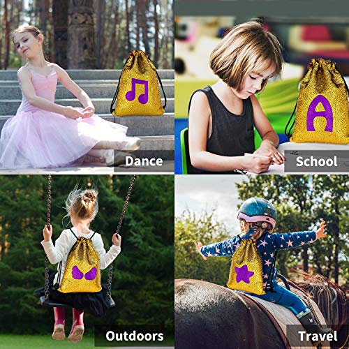 image for YaNovate Sequin Bags Mermaid Sequin Drawstring Bags Reversible Glitter