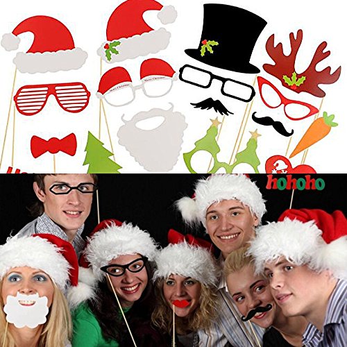 Tinksky Christmas Party Photo Booth Props Creative Happy Christmas Pose Sign Kit for Party Decoratio - //coolthings.us