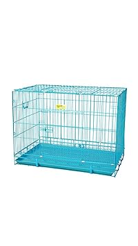 JAINSONS PET PRODUCTS Metal Dog Cage-30 Inch (Sky Blue)