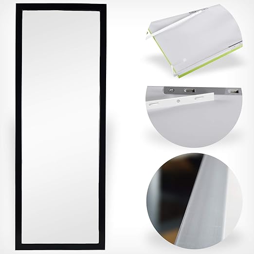 DRULINE Wand- & Türspiegel Spiegelfläche: 30 x 90 cm Farbe: Schwarz