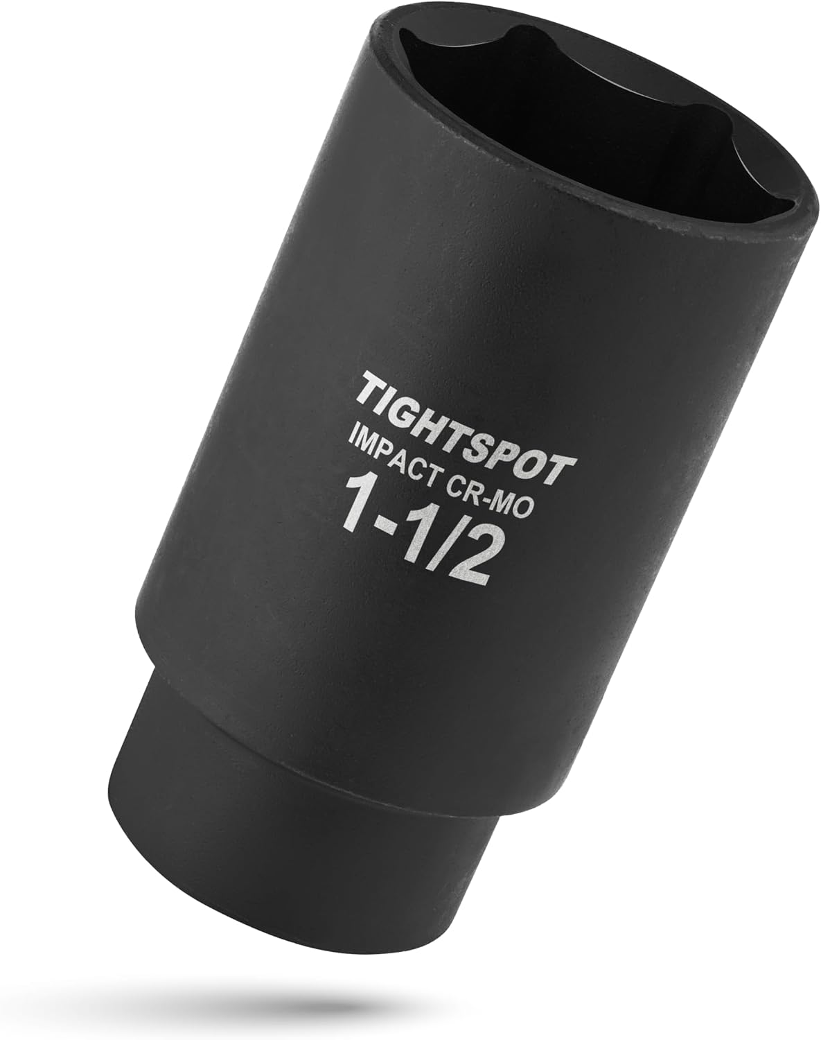 TIGHTSPOT 1/2 Inch Drive - 1 1/2 Inch Deep Impact Socket with Anti-Rounding 6 Point Design, Heat-Treated CRMO Steel