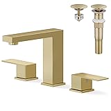 KES Gold Bathroom Faucet 3 Hole, 8-inch Widespread