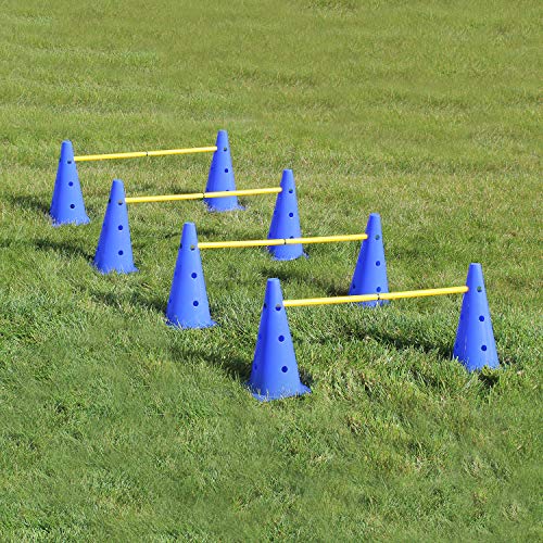 Get Out! Hurdle Cone Set Training Cones and Agility Poles, Adjustable