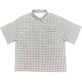 VIPWOLF Men's Colorful Gingham Tops Half Sleeve Button Down Vintage Plaid Shirts Streetwear