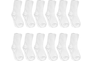 Falari 12-Pack Girl Toddler Kids Cotton Crew Socks, Athletic School Socks