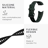 kwmobile 2x Huawei Band 4 Silicone Replacement Watch Bands Black Dark Green view 3
