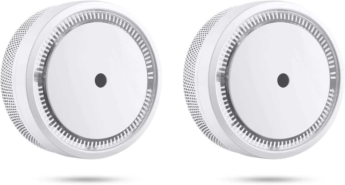 SITERLINK Smoke Alarm, Smoke Alarm with Photoelectric Technology and Test&Silence Button, Small Fire Alarm with 10 Year of Life and Built-in Battery for House, UL Listed, GS522C-A, 2 Packs - - 