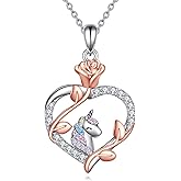 Dralox Cute Animal Gifts 925 Sterling Silver Heart Pendant Jewelry duck/chicken/hedgehog/horse/dog/lizard Necklace Cute Animal Pendant Jewelry for Women