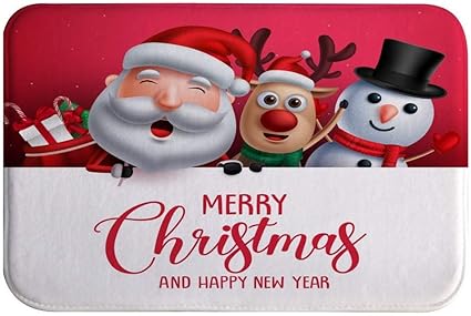 A.Monamour rutschfest Saugfähig Waschbar Badematte Santa Elk Deer