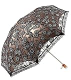 Honeystore Lace Travel Parasol Twice Folding Anti-uv Sunshade Windproof Umbrella