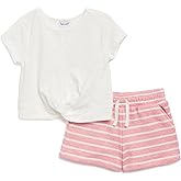 Splendid girls Boardwalk Stripe Short-sleeve Top and Short Set