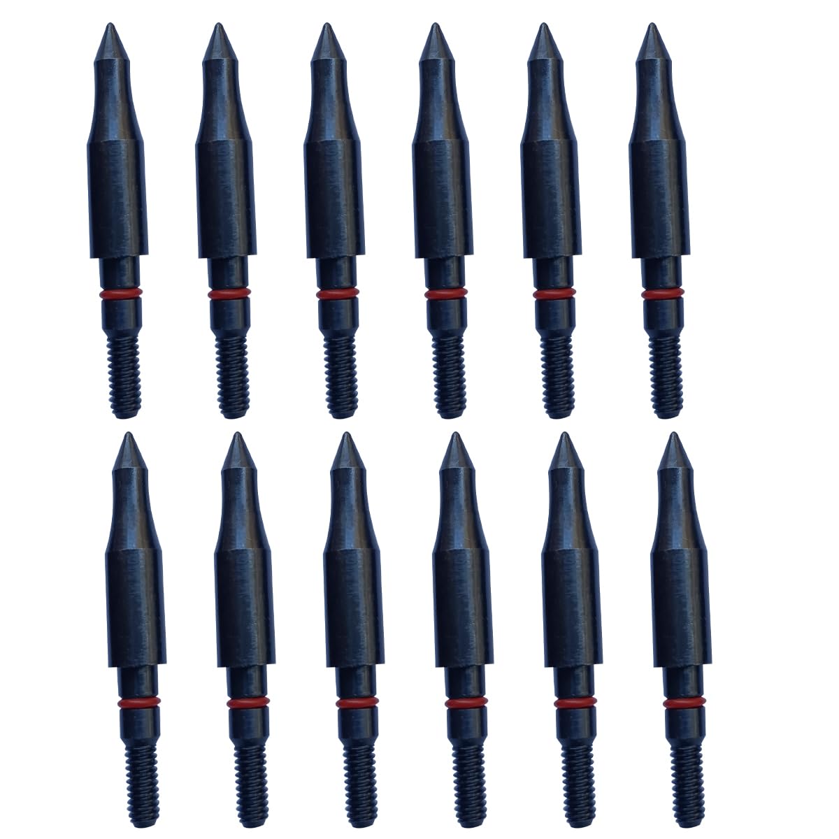 Photo 1 of 100/125/150/200 Grain Archery Field Points Practice Field Tips, Archery Target Practice Hunting Arrow Tip for Recurve, Compound Bow Crossbow, Screw-in Field Points(12pcs) (19/64?-150grains)