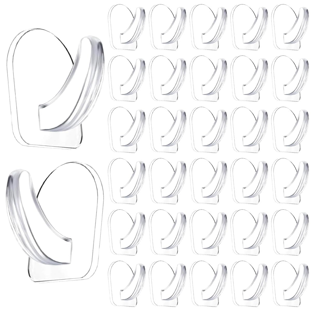 Photo 1 of 36 Pieces Clear Adhesive Wall Hooks for Hanging, Transparent Sticky Hooks Small Seamless Command Hooks for Kitchen Bathroom Bedroom Office