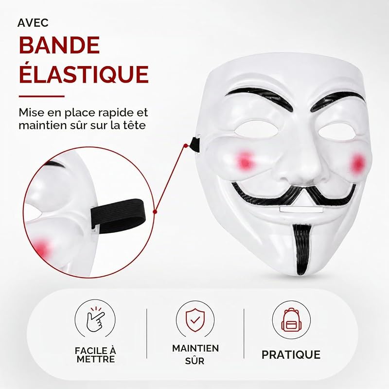 Masque Vendetta - Accessoires de déguisement pour hommes et femmes - pour le carnaval et les adultes — photo 5 sur 8