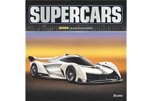 Supercars | 2025 12 x 24 Inch Monthly Square Wall Calendar | Foil Stamped Cover | Plato | Automobiles Luxury Prestige Hyperca