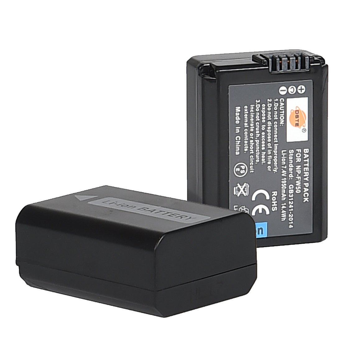 DSTE 1950mAh/14.4WH NP-FW50 Replacement Battery Compatible with Sony Series, 2 Pack