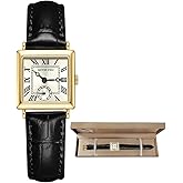 FFKJDM Women's top Layer Cowhide Strap Watch Exquisite and Elegant Women's Watch Classic Retro Square Women's Quartz Watch Gift for her