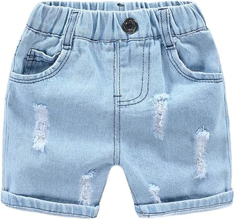 boys pull on denim shorts