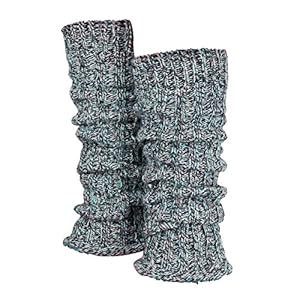 Piarini 1 paar grof gebreide beenwarmers dames been – warme winter beenwarmers wol – meerkleurig blauw grijs roze one…
