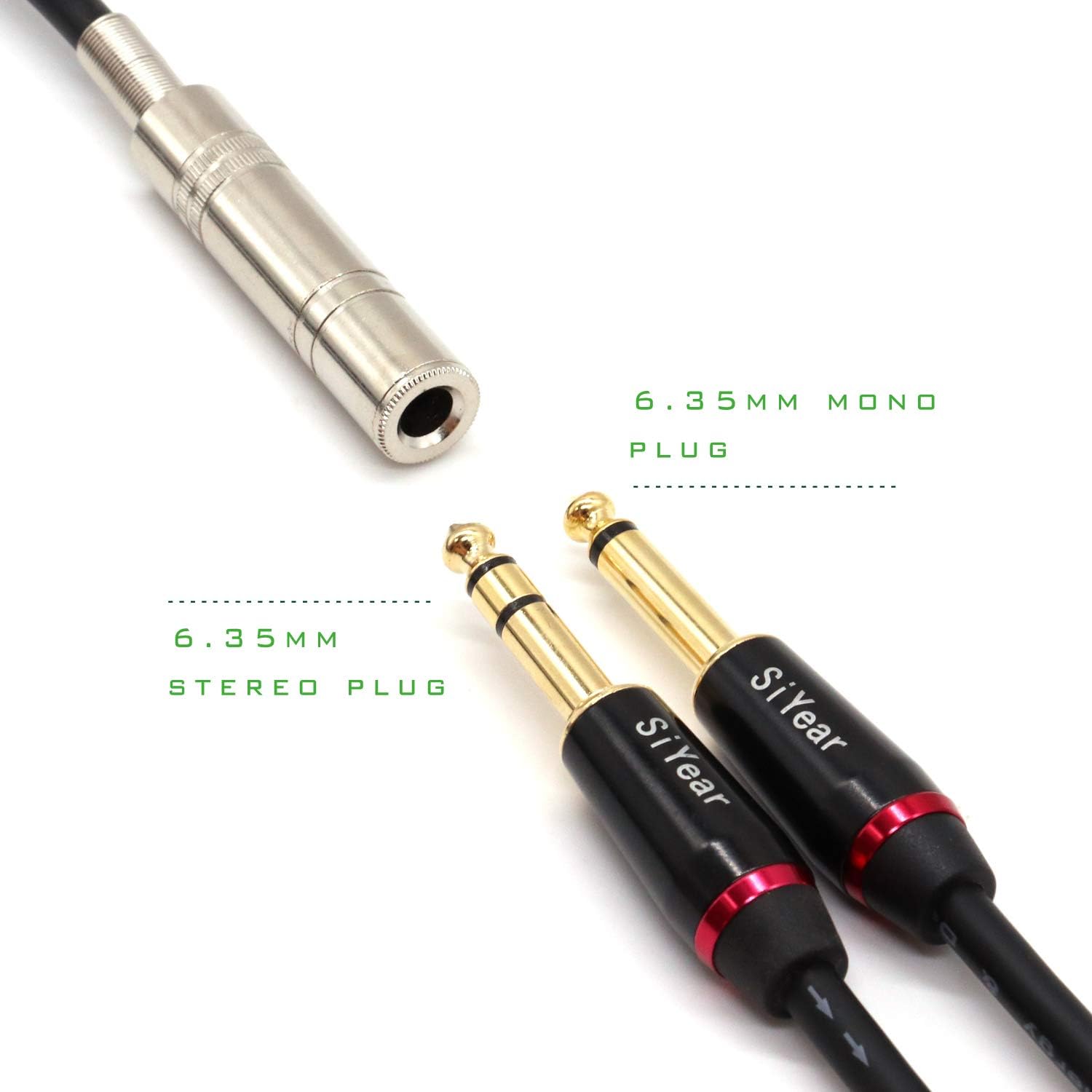 SiYear 6.35 mm 1/4" Female to XLR Male Adapter Cable,Quarter inch TS/TRS to XLR 3 Pin Interconnect Cable (1.5M) - Image 4