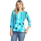 Jess & Jane Women's Drizzle Abstract Top - 14-2032