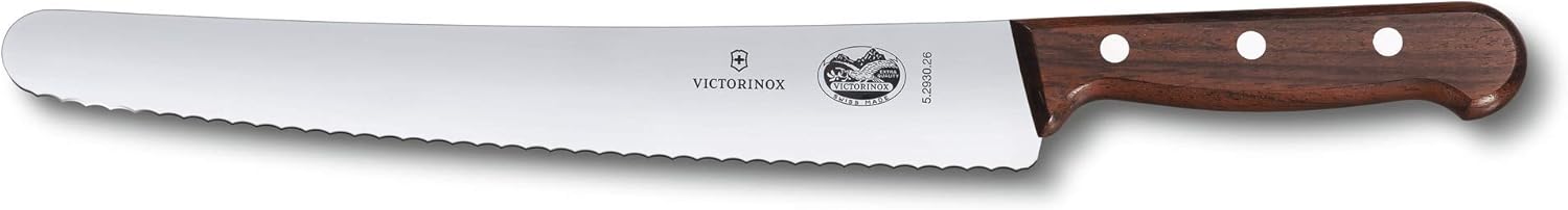 Victorinox Rosewood Konditormesser 26 cm, Ahorn modifiziert, Geschenkverpackung Konditorsäge, Holz, Braun, 38 x 4.2 x 1.6 cm