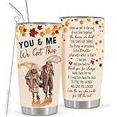 Sell4Style You & Me We Got This 20oz Stainless Steel Tumbler – Romantic Fall Leaves Couple Insulated Coffee Travel Mug, Love Gift for Husband Wife Anniversary