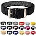 Wrist And Style Perlon Watch Strap (20mm, Black)