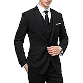 Cloudstyle Mens 3-Piece Suit Notched Lapel One Button Slim Fit Formal Jacket Vest Pants Set