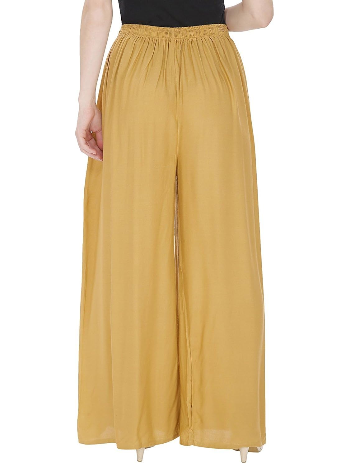 stylewhile rayon full length palazzo for women (beige, free size)