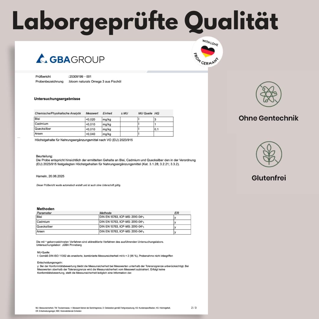 Omega 3 Kapseln Hochdosiert - 400 Kapseln mit 2000mg - EPA 360mg & DHA 240mg Fischöl pro Tagesportion - Omega 3 Fettsäuren Kapseln, produziert in Deutschland Laborgeprüft - Verpackung kann variieren 5