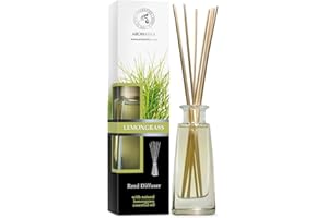Lemongrass Diffuser with Lemongrass Essential Oil 100ml - Scented Reed Diffuser - Gift Set - Best for Aromatherapy - Room Air