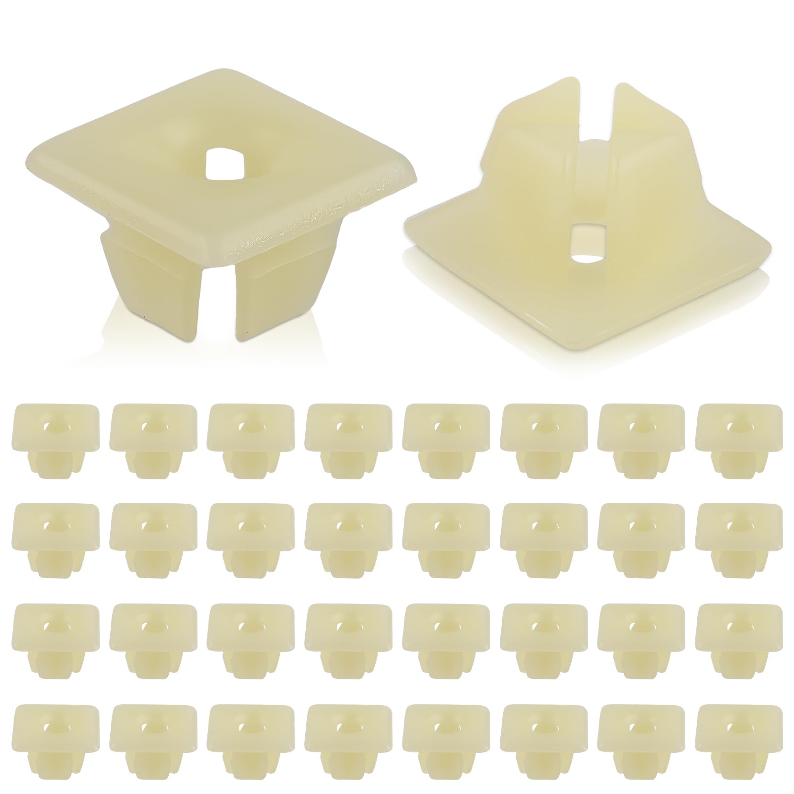 Photo 1 of GoaMotors 50 PCS License Plate Nylon Screw Inserts, Trim Nut, Grommet Nut, Nylon License Plate Fasteners Compatible with Chevrolet for Jeep for Ford for GMC License Bracket Headlight Bezel