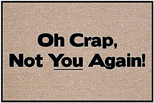 Our Iris Oh Crap Not You Again Welcome Door Mat Rug Indoor/Outdoor Mats Welcome Doormat Decor Rug 23.6(L) x 15.7(W)