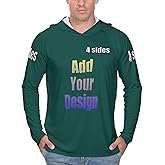 Custom Sun Protection Hoodie Jacket for Men & Women, Personalized UPF 50+ Long Sleeve Shirt for Hiking, Fishing, Swimming