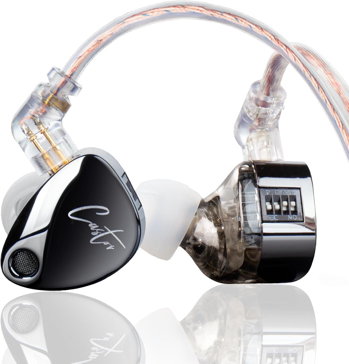 keephifi KZ Beaver KZ in Ear Monitor KZ Wired In-Ear HiFi 2DD IEM, Harman Target with Enhanced Bass, 4 Adjustment Switches, Detachable 2-Pin Cable (Super Bass)