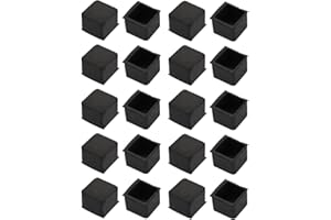 uxcell 20pcs Furniture Desk Chair Accessory 20mmx20mm Square Rubber Leg Tip Cap Black