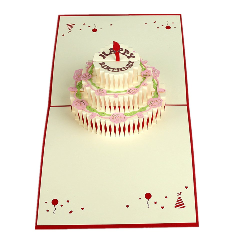 Conception De Gateau Danniversaire A 3 Couches Muroad 3d Carte Danniversaire 3d Pop Up Cartes Avec Enveloppe Correspondante Decorations Et Accessoires De Fetes Cartes Dwteam In