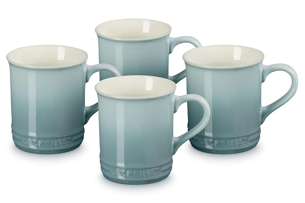 LE CREUSET STONEWARE VANCOUVER MUG, SET OF 4, 14 OZ. EACH, SEA SALT