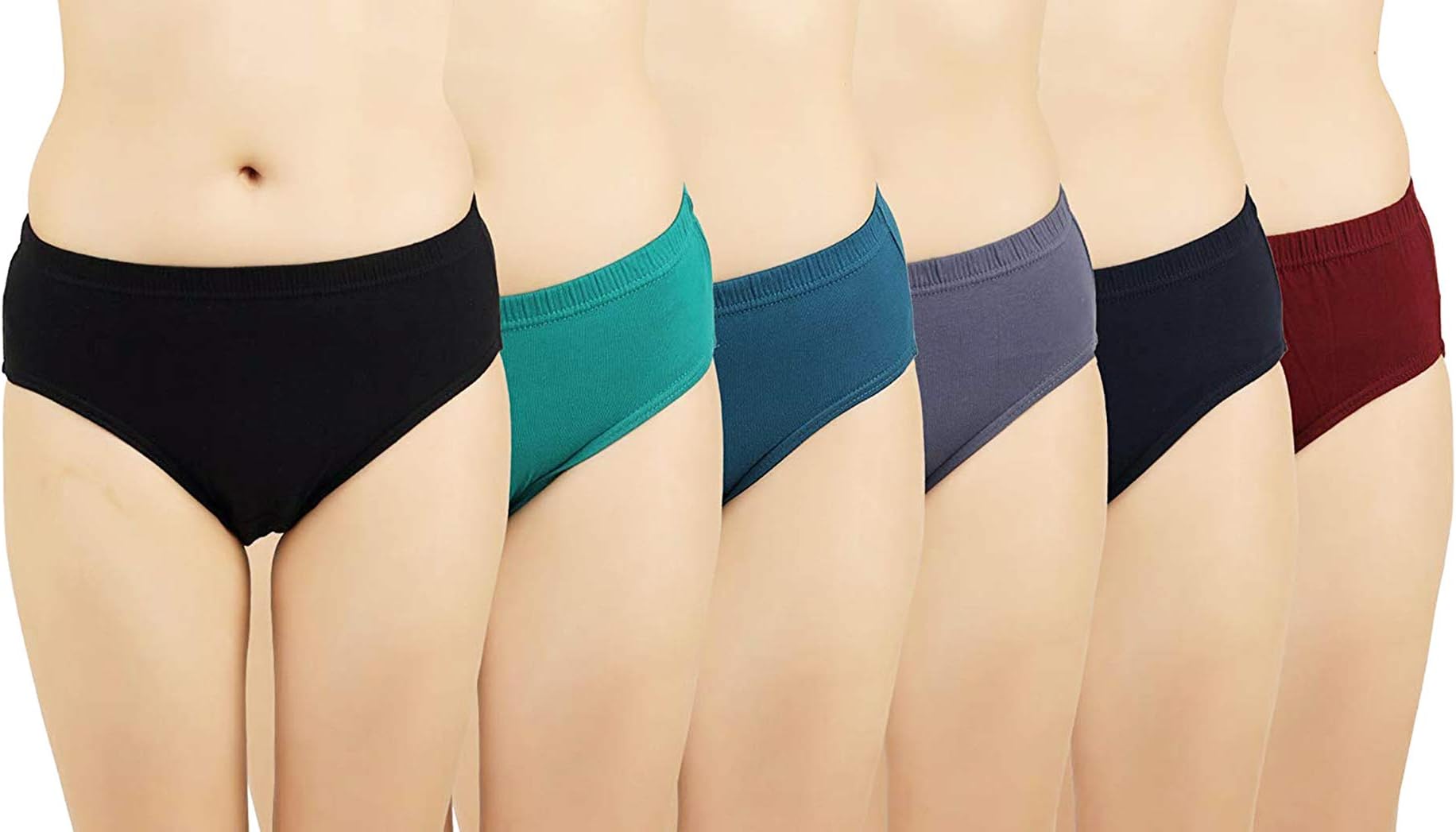 Cotton Hipster Panties for Womens Combo, Multi Coloured - (Pack of 6)