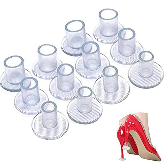 Ouinne 6 Paar Klar Absatzschoner, High Heel Protectors Ferse Pfropfen Klein/Mittel/ Groß (Transparent)