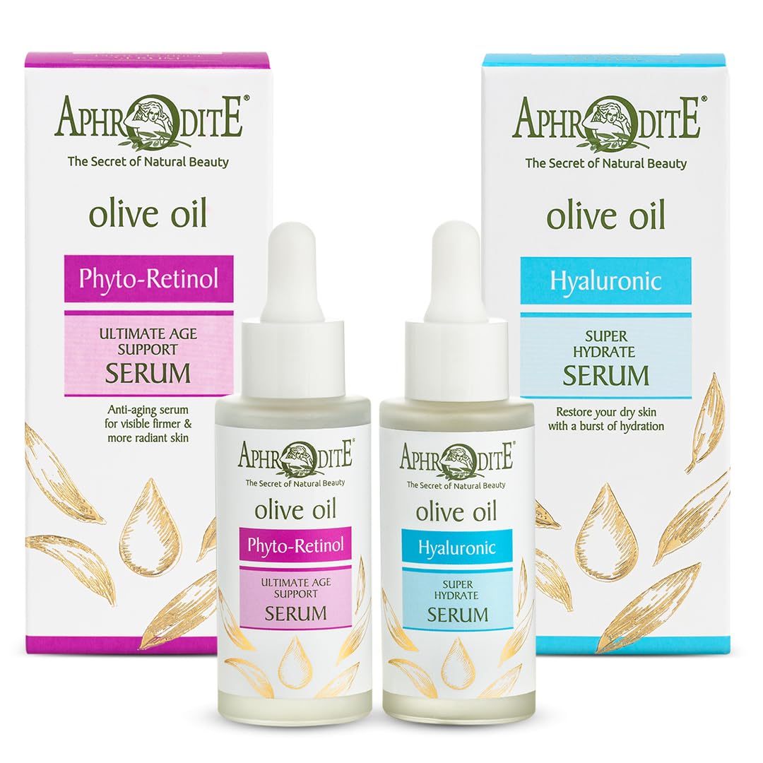 Aphrodite Phytoretinol Age Support Serum - Plant-Based Retinol Alternative & Hyaluronic Acid - Anti-Aging, Hydrating & Firming - Fragrance-Free - Eco-Friendly Greek Skincare