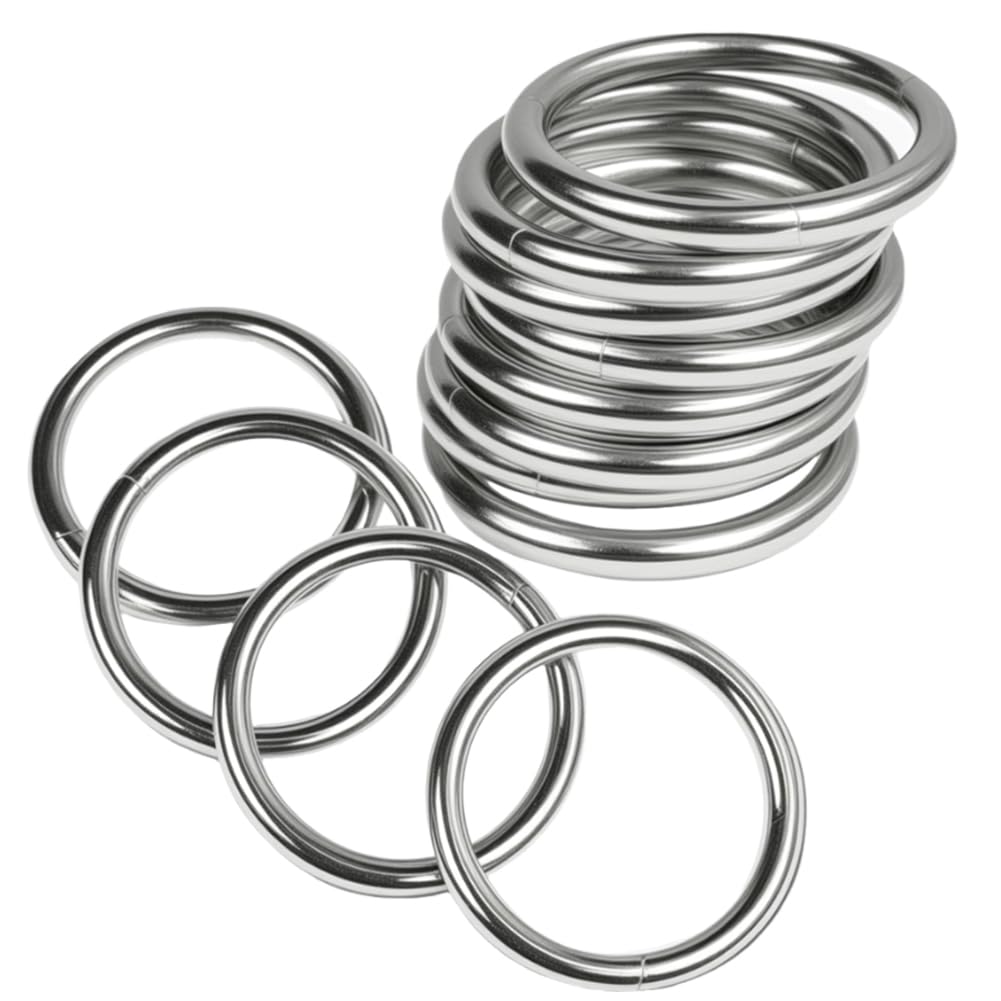 Photo 1 of Ewparts Metal O Ring 1.5 inch Solid Metal Rings for Crafts 1.5 in 12 Pack 4mm Thick Heavy Duty 1 1/2 inch Welded O Rings Macrame for Sewing,Dog Leash,Dog Collor,Macrame Plant Hanger