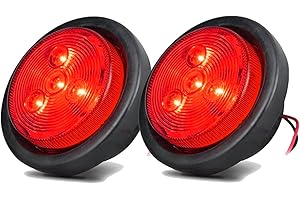 NEW SUN Twins 2.5" Round LED Trailer Lights, Super Bright LED Side Marker Clearance Light Reflex, with Grommet & Wire Pigtail, Waterproof, 12V for Truck, Trailer, RV, Camper