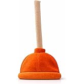 Vaulted Skulls & Co Toilet Plunger Hat | Toilet Plumber Novelty Hat | Plumber Costume Hat Accessory | Velvet | Orange | Standard Size