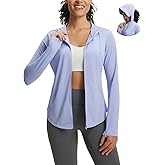 baleaf Women's Sun Jacket with Removable Brim UPF 50+ Lightweight UV SPF Shirts Long Sleeve Full Zip Up Hoodie Outdoor Hiking