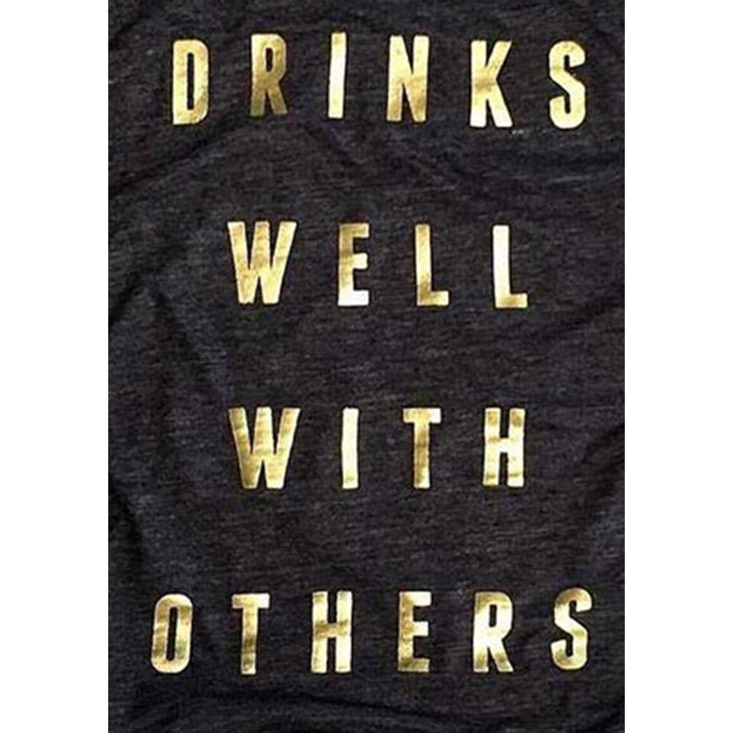 UpBeauty Women Summer Letter Printed O Neck Causal Tank Top Tanks & Camis S-3XL Grey