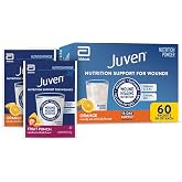 Juven Therapeutic Nutrition Drink Mix Powder for Wound Healing Support, Includes Collagen Protein, Orange 30 Count &amp; Fruit Punch 30 Count, 60 Total Packets