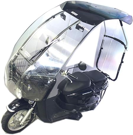 Amazon Co Jp バイク屋根roof Shield ルーフシールド ベンリー ギア用 スタンダード仕様 オプションの強化スクリーン 専用ミラーを標準装備 ワイパーも標準です 高さ 角度調整でどなたも快適 着脱も簡単 Car Bike Products