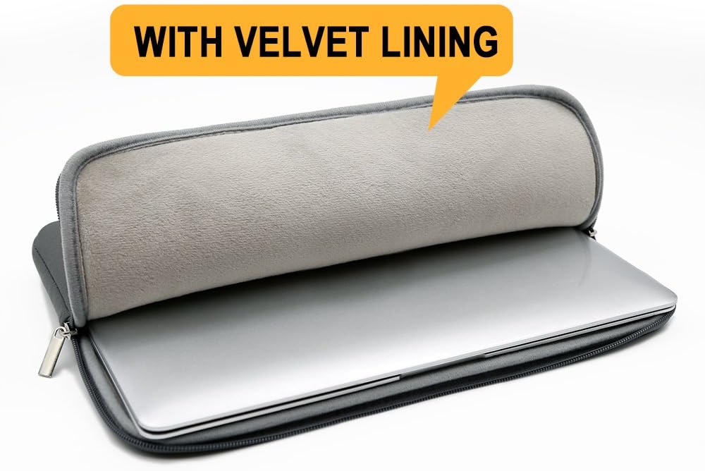 RAINYEAR 14 Inch Laptop Sleeve Protective Case Soft Lining Padded Carrying Bag Compatible with 15" Macbook Air M2 M3 M4 M5 14" Notebook Computer Ultrabook Chromebook(Grey,Upgraded Version) - Image 3